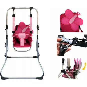 Dětská houpačka Skládací houpačka 3v1 pro děti + jídelní židlička + houpátko