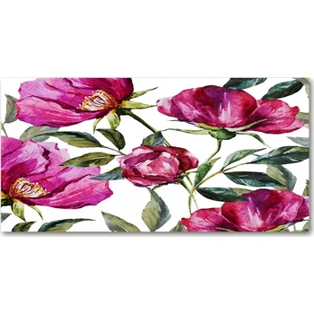 Obraz Kuchyňský panel Růžové pivoňky 120x60 cm + LEPIDLO