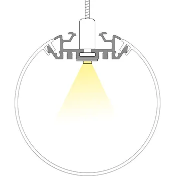 LED páska MCLED Závěsný hliníkový profil ZK, Ø 100mm, vč. mléčného difuzoru, 200cm