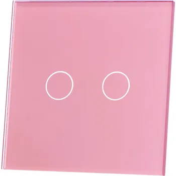 vypínač Dvojitý dotykový vypínač, pod omítku Livolo růžový VL-C702-67