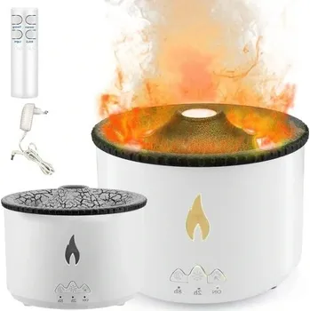 Zvlhčovač vzduchu LAWIX ZVLHČOVAČ VZDUCHU VULKÁN DIFUZÉR VŮNĚ AROMATERAPIE LED LAMPA