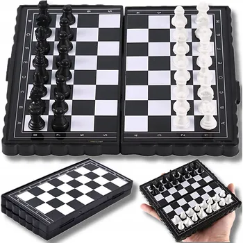 Desková hra MINI ŠACHY SKLÁDACÍ CESTOVNÍ MAGNETICKÉ Gazelo