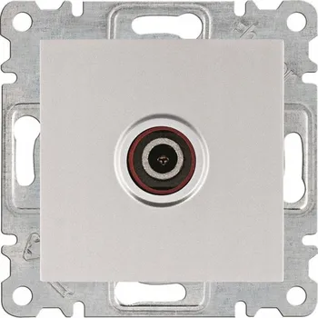 Elektrická zásuvka Anténní zásuvka nástěnná Hager stříbrná