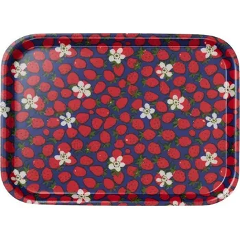 Malý servírovací tác Smultronblom red 27x20, Klippan Švédsko