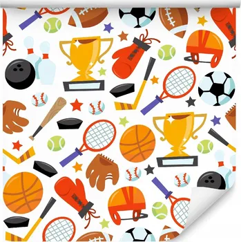 Fototapeta Tapeta pro děti BASKETBAL Tenis Bowling Pohár