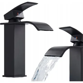 Vodovodní baterie Stojánková umyvadlová baterie Ari Waterfall černá