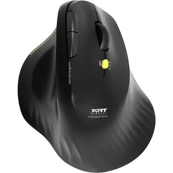 Myš PORT CONNECT Ergo Soft COLLECTION, bezdrátová dobíjecí myš, USB-A/Bluetooth, 2.4GHz, 1600DPI, černá