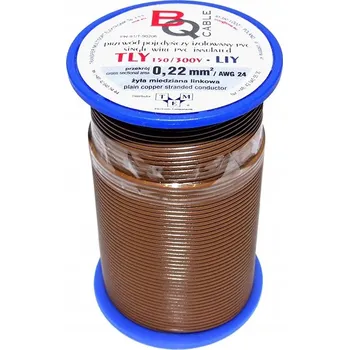 elektrický kabel Kabel TLY/LIY 0,22 mm2 50 m Hnědý