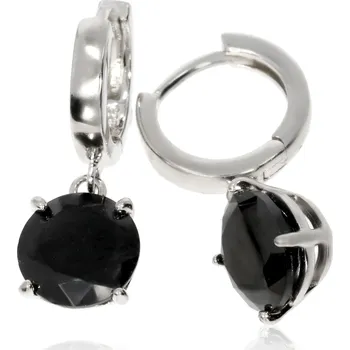 Náušnice Zlatnictví Helios Stříbrné náušnice s černým zirkonem