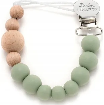 Přívěsek Dudlík přívěsek silikon dřevo Sage green (Šalvějově zelená)