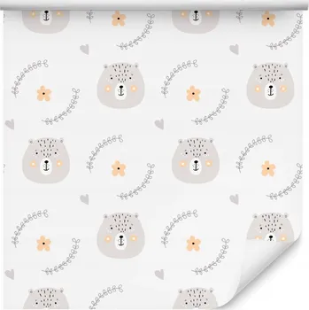 Tapeta Tapeta pro děti medvídci zvířata květiny rostliny