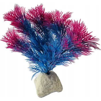 umělá květina UMĚLÁ ROSTLINA DO AKVÁRIA FIALOVÁ DEKORACE OZDOBA TERÁRIA 15 CM