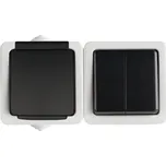 Kanlux Zásuvka s vypínačem č. 5 venkovní TEKNO IP54 s víčkem, vodorovná šedá