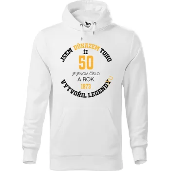 Pánská mikina DOBRÝ TRIKO Pánská mikina s potiskem 50 legenda Velikost pánské mikiny: 2XL, Barva: Bílá