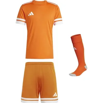 Fotbalový komplet Adidas Squadra 25 dres, trenky a stulpny oranžovo bílý Velikost: 152