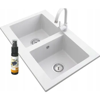 Granitový dřez Dvoukomorový granitový dřez Granitan Verso, béžový