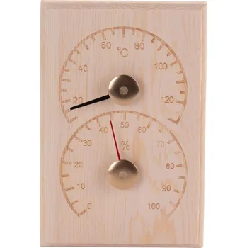 4Living Teploměr a vlhkoměr do sauny, borovicové dřevo