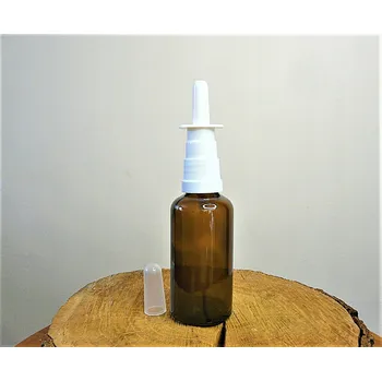 Láhev Lahvička do nosu skleněná hnědá s rozprašovačem 50 ml