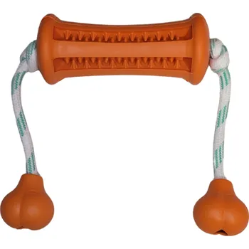Hračka pro psa PALKAR dentální Curler s lanem 12/38cm oranžový