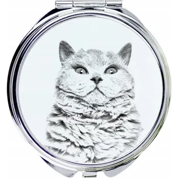 Kosmetické zrcátko Kompaktní kapesní zrcátko s krátkosrstou kočkou Selkirk Rex