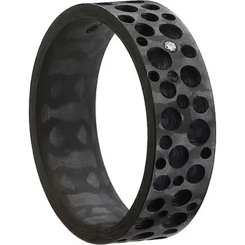 Prsten SWEPOL Dámský karbonový prsten se zirkonem - velikost 54 - CR2HM-7D-54