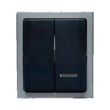 vypínač Dvojitý vypínač Klasik Polmark odstíny šedé ŁNH-2BS.PO