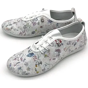 Dámské polobotky Dámské kožené polobotky Klop 014 AZR 34 bílá/květ Barva: bílá/květ, Velikost: 39