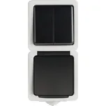 Kanlux Zásuvka s vypínačem č. 5 venkovní TEKNO IP54 s víčkem, svislá šedá