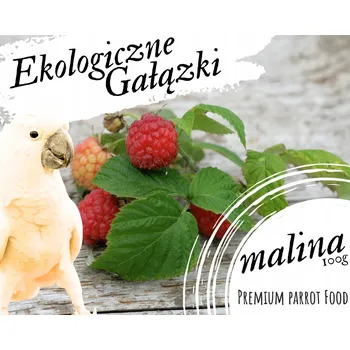 Krmivo pro ptáka Prémiové krmivo pro papoušky - Bio větvičky maliny - pro všechny papoušky 100g