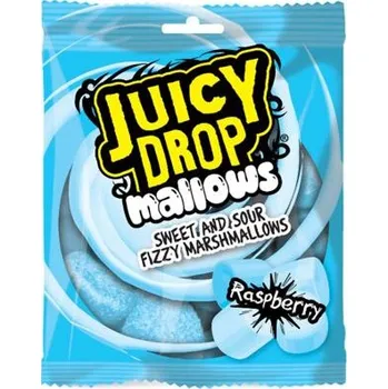 Bonbon Juicy Drop kyselé marshmallows s malinovou příchutí 100 g