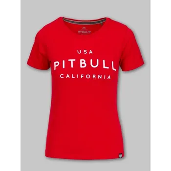 Dámská móda PitBull West Coast - dámské triko USA CAL červené Barva: Červená, Vel: S