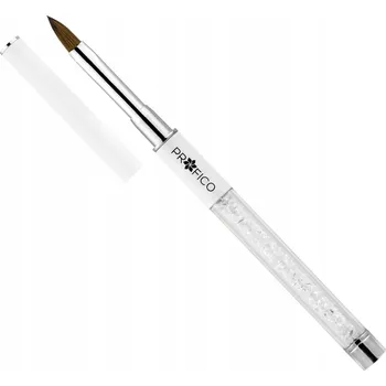 Kosmetický štětec Štětec na gel a akryl Profico Crystal White se syntetickými štětinami, bílý