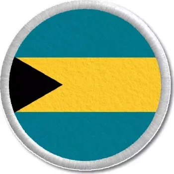 Vlajka Pelisport Bahamská vlajka tištěná nášivka ø 4,5 cm