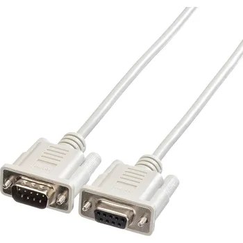 Prodlužovací kabel Roline sériový kabel [1x D-SUB zástrčka 9pólová - 1x D-SUB zásuvka 9pólová], 10.00 m, šedá