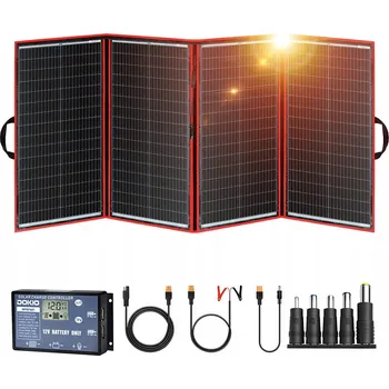 IP kamera Solární panel Dokio 300W Kempingový PŘENOSNÝ skládací USB