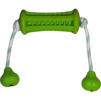 Hračka pro psa PALKAR dentální Curler s lanem 12/38cm zelený