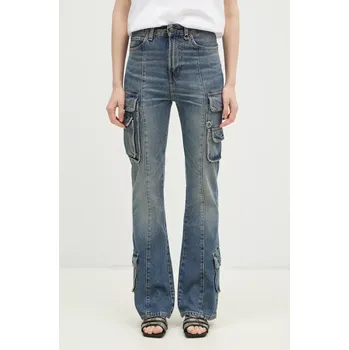 Džíny Fiorucci Multipocket Flared Jeans dámské, high waist, U01FMDJE083DN01DN02 námořnická modř 59X, vel. 27