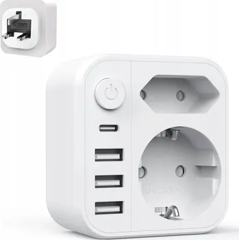 Adaptér zásuvky UK-EU, redukce zástrčky PL Polsko