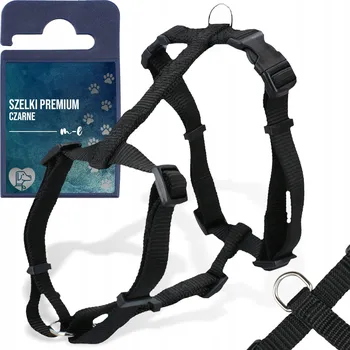 Postroj pro psa POSTROJ pro PSA 52-75cm GUARD BEZTLAKOVÝ M-L LEHKÝ NASTAVITELNÝ ODOLNÝ Černý B9