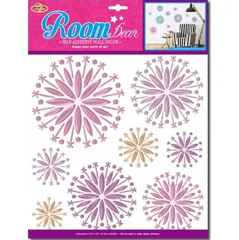 Obraz Nástěnná dekorace KRISTALOVÉ VLOČKY růžovo-zlaté