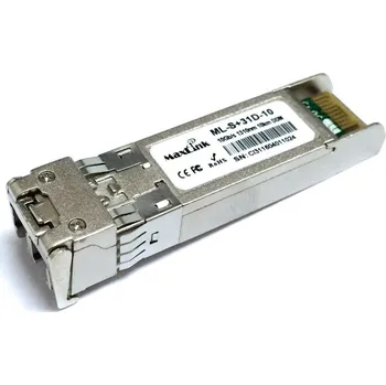 Síťový kabel MaxLink 10G SFP+ optický modul, SM, 1310nm, 10km, 2x LC konektor, DDM