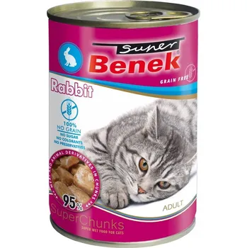 Krmivo pro kočku Super Benek pro kočky Krmivo kousky s králíkem 415g
