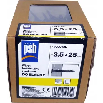 Vrut Fosfátovaný vrut do plechu 3,5x25 1000 ks /18/