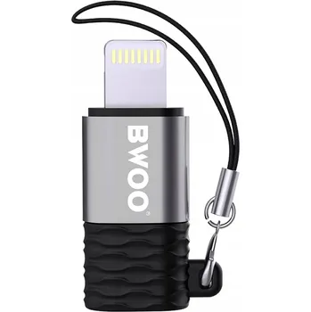 Datový kabel BWOO Adaptér Přechodka OTG z USB-C na LIGHTNING (šedá, odolná, mini)