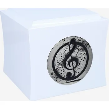 Smuteční dekorace Dřevěná urna s houslovým klíčem - Urna pro hudebníka s notami - Urna s notami