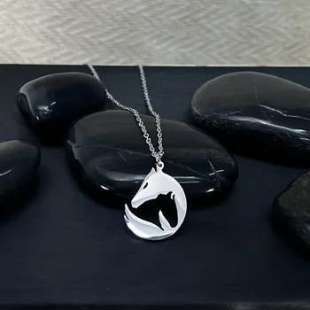 Náhrdelník Atelier Fantazie - Náhrdelník z oceli XIII - Kůň s hříbětem - 44013