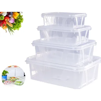 Dóza na potraviny Sada 4 Nádob na Potraviny 0,4 0,7 1,2 2,1 l