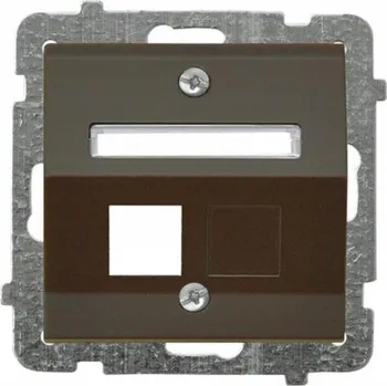 Elektrická zásuvka Telekomunikační zásuvka nástěnná Ospel hnědá
