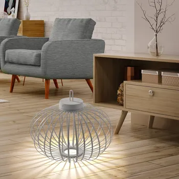 Venkovní osvětlení JUST LIGHT. GmbH JUST LIGHT. LED dobíjecí stolní lampa Akuba šedobéžová 37cm bambusová 1 x 1,5 W LED - Doprava zdarma