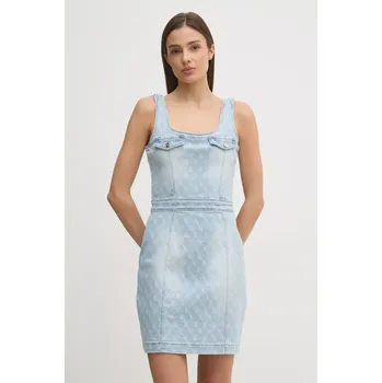 Dámské šaty Džínové šaty Gaudi modrá barva, mini, 511BD16001 05J, vel. S